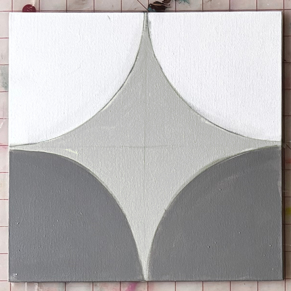 Lots of Dots Panel Painting - Grey